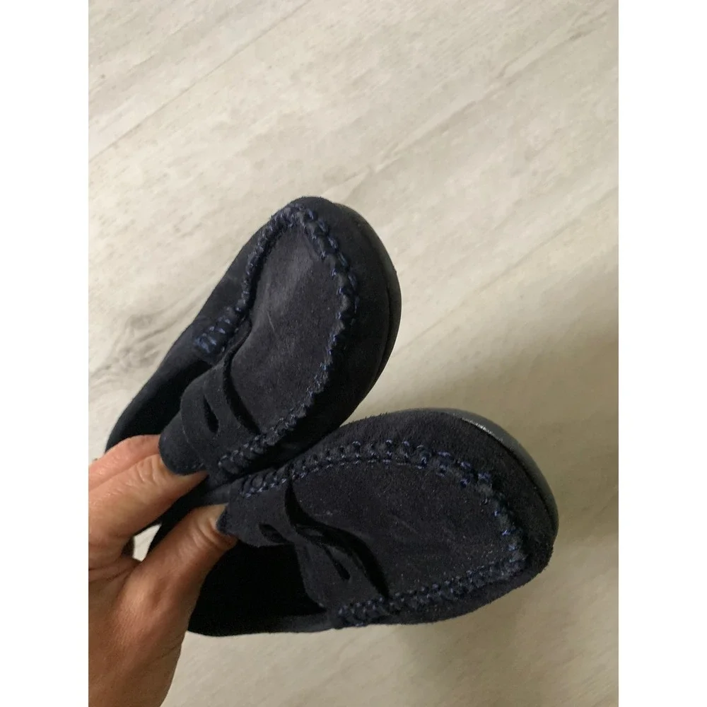 Papouelli‎ London Kids Navy Blue Suede Penny Loafers Driving Shoes Size 30 Spain